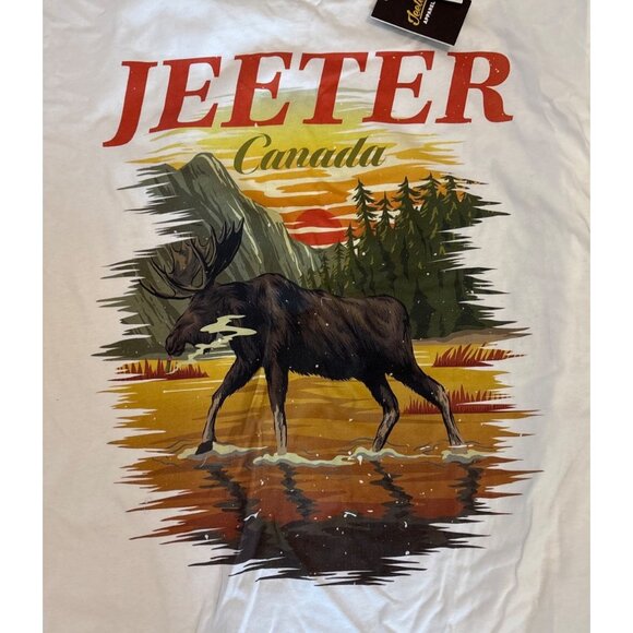 Jeeter Canada Moose Graphic T-Shirt XL White 100% Cotton NEW - Picture 2 of 6